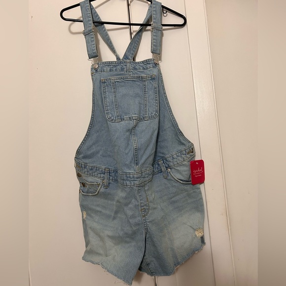 Denim romper jumper jumpsuit rumper maternity 12 / 31 isabel new - Picture 5 of 5